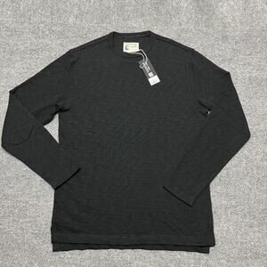 Bearbottom Shirt Mens Small Black Rugby Crew Long Sleeve Cotton Tee Top